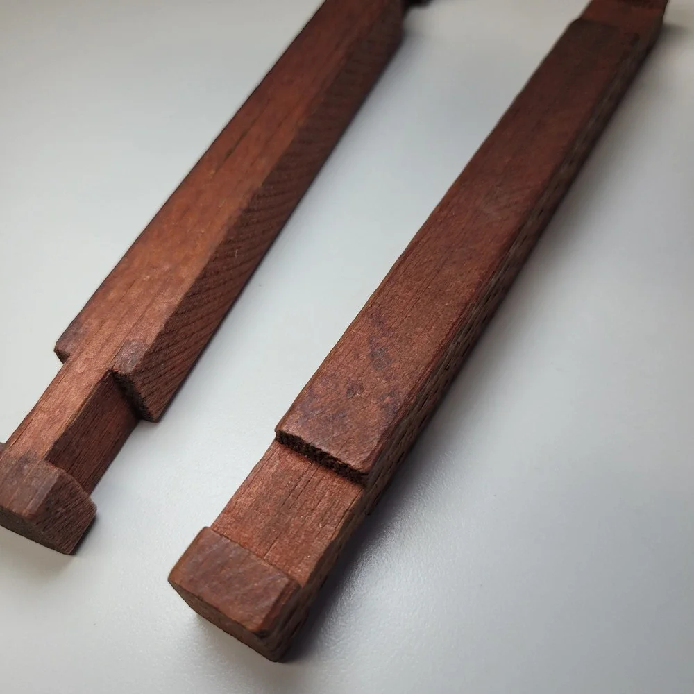 Vintage Square Wooden Building Blocks 7.5 Inch Replacement Logs Set of 2